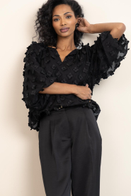 Aaiko |  Top with floral details Delany | black | Picture 2