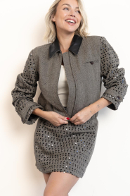 Aaiko |  Jacket with sequins Lieke | brown | Picture 5