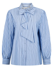 Aaiko |  Striped blouse with bow Fenne | blue | Picture 1