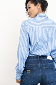 Aaiko |  Striped blouse with bow Fenne | blue | Picture 5