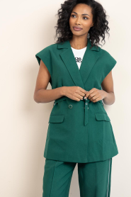 Aaiko |  Waistcoat with belt Lina | green | Picture 5