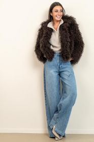 Aaiko |  Faux fur jacket Cleo | brown | Picture 4