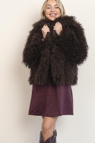 Aaiko |  Faux fur jacket Cleo | brown | Picture 10