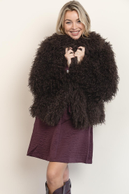 Aaiko |  Faux fur jacket Cleo | brown | Picture 5