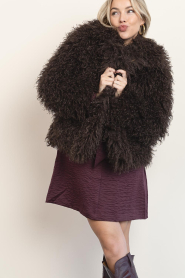 Aaiko |  Faux fur jacket Cleo | brown | Picture 9