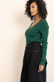 Aaiko |  Ribbed top with buttons Amalia | green | Picture 7