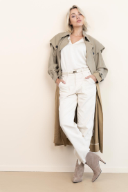 Aaiko |  Top with V-neck Minny | natural | Picture 4