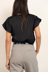 Aaiko |  Top with V-neck Minny | black | Picture 7