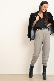 Aaiko |  Top with V-neck Minny | black | Picture 3