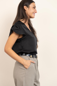 Aaiko |  Top with V-neck Minny | black | Picture 6