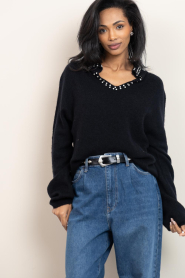 Aaiko |  Sweater with studs Rosalyn | black | Picture 4