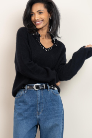 Aaiko |  Sweater with studs Rosalyn | black | Picture 5