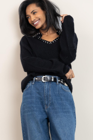 Aaiko |  Sweater with studs Rosalyn | black | Picture 6