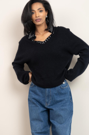 Aaiko |  Sweater with studs Rosalyn | black | Picture 2