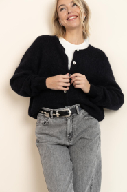 Aaiko |  Soft alpaca cardigan Lorys | black | Picture 4