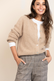 Aaiko |  Soft alpaca cardigan Lorys | brown | Picture 5