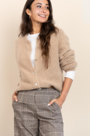 Aaiko |  Soft alpaca cardigan Lorys | brown | Picture 4