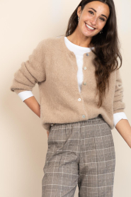 Aaiko |  Soft alpaca cardigan Lorys | brown | Picture 2