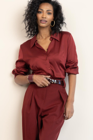 Aaiko |  Satin blouse Audrey | red | Picture 2