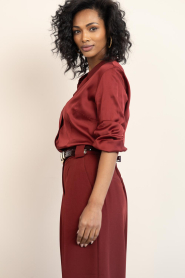 Aaiko |  Satin blouse Audrey | red | Picture 6