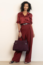Aaiko |  Satin blouse Audrey | red | Picture 3