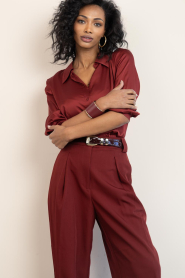 Aaiko |  Satin blouse Audrey | red | Picture 4
