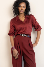 Aaiko |  Satin blouse Audrey | red | Picture 5