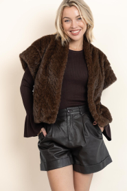 Aaiko |  Faux fur cardigan Amala | brown | Picture 2