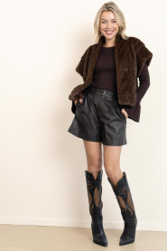 Aaiko |  Faux fur cardigan Amala | brown | Picture 3