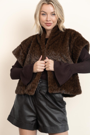 Aaiko |  Faux fur cardigan Amala | brown | Picture 5
