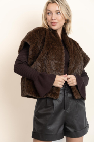 Aaiko |  Faux fur cardigan Amala | brown | Picture 6