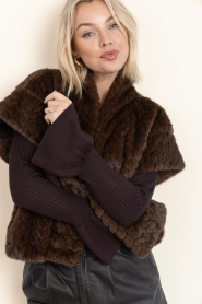 Aaiko |  Faux fur cardigan Amala | brown | Picture 10