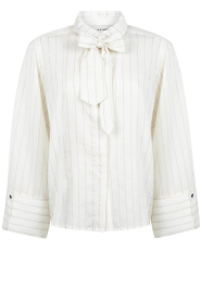Aaiko |  Striped blouse with bow Elda | white | Picture 1