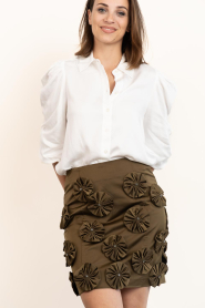 Copenhagen Muse |  Mini skirt with floral details Tino | green | Picture 8