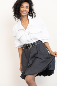 Copenhagen Muse |  Mini balloon skirt Tailor | grey | Picture 5