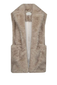 Copenhagen Muse |  Faux fur oversized waistcoat Plushy | beige | Picture 1
