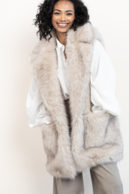 Copenhagen Muse |  Faux fur oversized waistcoat Plushy | beige | Picture 9