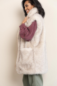 Copenhagen Muse |  Faux fur oversized waistcoat Plushy | beige | Picture 6