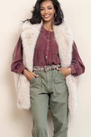 Copenhagen Muse |  Faux fur oversized waistcoat Plushy | beige | Picture 2