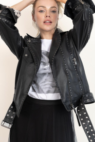 Copenhagen Muse :  Oversized studs jacket Royal | black - img8