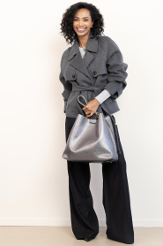 Copenhagen Muse | Stretch viscose blend top Veran | grijs | Afbeelding 3
