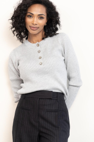 Copenhagen Muse | Stretch viscose blend top Veran | grijs | Afbeelding 4
