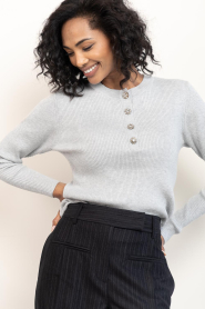 Copenhagen Muse | Stretch viscose blend top Veran | grijs | Afbeelding 5