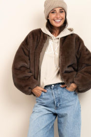 Copenhagen Muse |  Hoodie with logo Rocco | beige | Picture 2