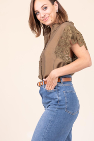 Copenhagen Muse :  Openworked blouse Molly | green - img5