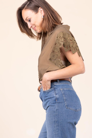 Copenhagen Muse :  Openworked blouse Molly | green - img6