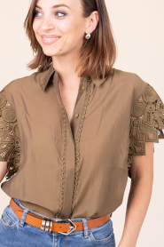 Copenhagen Muse :  Openworked blouse Molly | green - img8