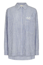 Copenhagen Muse |  Cotton striped blouse Line | blue | Picture 1
