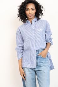 Copenhagen Muse |  Cotton striped blouse Line | blue | Picture 5