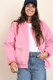 Lollys Laundry |  Corduroy bomber jacket Hawaii | pink | Picture 5